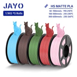 JAYO High Speed PLA matte 3D Filament 1.75mm PLA 3D Printer Filament 5Rolls/set Neatly Wound Matte Effect 3D Printing Materials