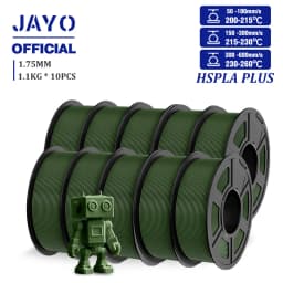 JAYO High Speed PLA Plus Filament 1.75mm 10Rolls High Toughness Rapid PLA+ 3D Printer Filament For FDM Neatly Wound 1.1KG/Roll