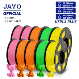 JAYO High Speed PLA Plus Filament 1.75mm 10Rolls High Toughness Rapid PLA+ 3D Printer Filament For FDM Neatly Wound 1.1KG/Roll