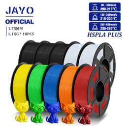 JAYO High Speed PLA Plus Filament 1.75mm 10Rolls High Toughness Rapid PLA+ 3D Printer Filament For FDM Neatly Wound 1.1KG/Roll