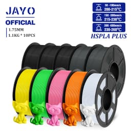JAYO High Speed PLA Plus Filament 1.75mm 10Rolls High Toughness Rapid PLA+ 3D Printer Filament For FDM Neatly Wound 1.1KG/Roll