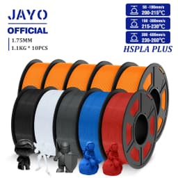 JAYO High Speed PLA Plus Filament 1.75mm 10Rolls High Toughness Rapid PLA+ 3D Printer Filament For FDM Neatly Wound 1.1KG/Roll