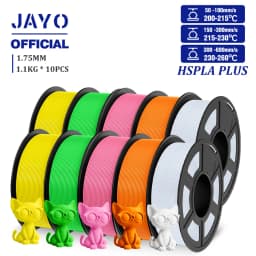 JAYO High Speed PLA Plus Filament 1.75mm 10Rolls High Toughness Rapid PLA+ 3D Printer Filament For FDM Neatly Wound 1.1KG/Roll