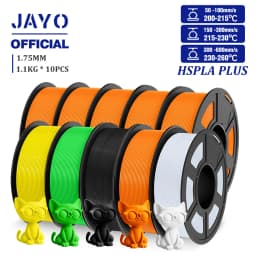 JAYO High Speed PLA Plus Filament 1.75mm 10Rolls High Toughness Rapid PLA+ 3D Printer Filament For FDM Neatly Wound 1.1KG/Roll