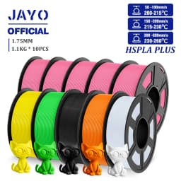 JAYO High Speed PLA Plus Filament 1.75mm 10Rolls High Toughness Rapid PLA+ 3D Printer Filament For FDM Neatly Wound 1.1KG/Roll