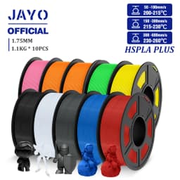 JAYO High Speed PLA Plus Filament 1.75mm 10Rolls High Toughness Rapid PLA+ 3D Printer Filament For FDM Neatly Wound 1.1KG/Roll