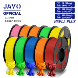 JAYO High Speed PLA Plus Filament 1.75mm 10Rolls High Toughness Rapid PLA+ 3D Printer Filament For FDM Neatly Wound 1.1KG/Roll