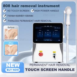 808 Diode Laser Hair Removal Machine 755 808 1064nm Wavelengths Cooling Head Painless Laser Epilator Face Body Hair Removal