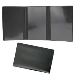 1/2-Pack Vehicle Registration & Insurance Card Holder - Transparent Plastic Document Sleeve for Car/Motorcycle Papers (Black)
