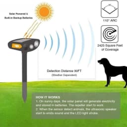 1pc Ultrasound Animal Repeller Solar Energy Cats And Dogs Repeller Rechargeable Garden FarmYard Waterproof Creature Deterrent