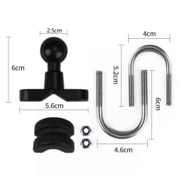 Motorcycle Handlebar 1 Inch Ball Ram Mount Support for Round Tube Rail Bicycle Base Action Camera Mobile Phone GPS Monitor Mount