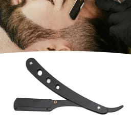 Men Shaving Barber Tools Hair Razor and Blades Antique Black Folding Shaving Knife Stainless Steel Straight Razor Holder