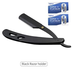 Men Shaving Barber Tools Hair Razor and Blades Antique Black Folding Shaving Knife Stainless Steel Straight Razor Holder
