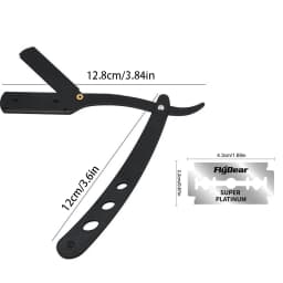 Men Shaving Barber Tools Hair Razor and Blades Antique Black Folding Shaving Knife Stainless Steel Straight Razor Holder