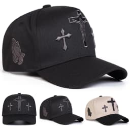 Unisex Cross Embroidery Baseball Caps Spring and Autumn Outdoor Adjustable Casual Hats Sunscreen Hat Sports Cap