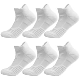 3/6 Pairs Breathable Mesh Athletic Terry Socks Cushioned Moisture Managing Durable for Running Hiking Sports Reduces Foot Pain