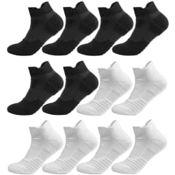 3/6 Pairs Breathable Mesh Athletic Terry Socks Cushioned Moisture Managing Durable for Running Hiking Sports Reduces Foot Pain