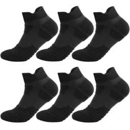 3/6 Pairs Breathable Mesh Athletic Terry Socks Cushioned Moisture Managing Durable for Running Hiking Sports Reduces Foot Pain