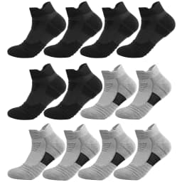 3/6 Pairs Breathable Mesh Athletic Terry Socks Cushioned Moisture Managing Durable for Running Hiking Sports Reduces Foot Pain