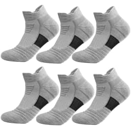 3/6 Pairs Breathable Mesh Athletic Terry Socks Cushioned Moisture Managing Durable for Running Hiking Sports Reduces Foot Pain