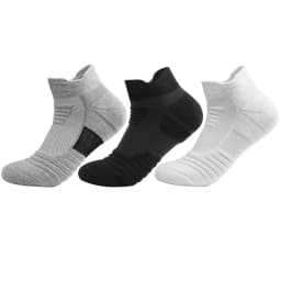3/6 Pairs Breathable Mesh Athletic Terry Socks Cushioned Moisture Managing Durable for Running Hiking Sports Reduces Foot Pain