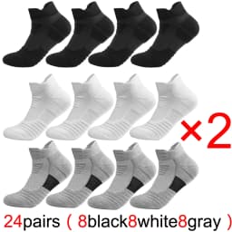 3/6 Pairs Breathable Mesh Athletic Terry Socks Cushioned Moisture Managing Durable for Running Hiking Sports Reduces Foot Pain