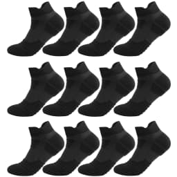 3/6 Pairs Breathable Mesh Athletic Terry Socks Cushioned Moisture Managing Durable for Running Hiking Sports Reduces Foot Pain