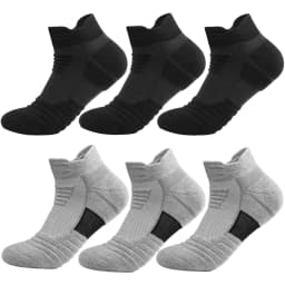 3/6 Pairs Breathable Mesh Athletic Terry Socks Cushioned Moisture Managing Durable for Running Hiking Sports Reduces Foot Pain