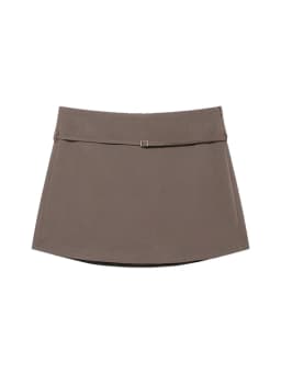 Women's Solid Color Skort with Belt Side Zipper Casual Shorts Skirts Fashionable And Stylish Women's Clothing