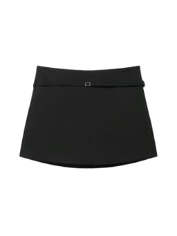 Women's Solid Color Skort with Belt Side Zipper Casual Shorts Skirts Fashionable And Stylish Women's Clothing