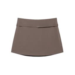 Women's Solid Color Skort with Belt Side Zipper Casual Shorts Skirts Fashionable And Stylish Women's Clothing