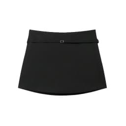 Women's Solid Color Skort with Belt Side Zipper Casual Shorts Skirts Fashionable And Stylish Women's Clothing