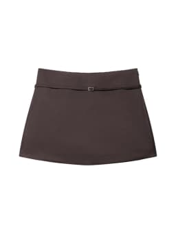 Women's Solid Color Skort with Belt Side Zipper Casual Shorts Skirts Fashionable And Stylish Women's Clothing