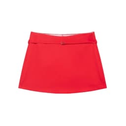 Women's Solid Color Skort with Belt Side Zipper Casual Shorts Skirts Fashionable And Stylish Women's Clothing