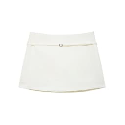 Women's Solid Color Skort with Belt Side Zipper Casual Shorts Skirts Fashionable And Stylish Women's Clothing