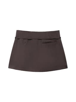Women's Solid Color Skort with Belt Side Zipper Casual Shorts Skirts Fashionable And Stylish Women's Clothing
