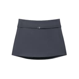 Women's Solid Color Skort with Belt Side Zipper Casual Shorts Skirts Fashionable And Stylish Women's Clothing