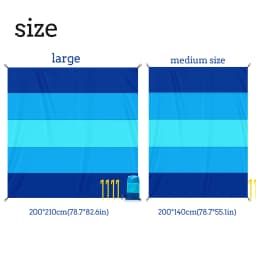 Multiple Sizes Beach Blanket Sandproof Waterproof Large Quick Drying Outdoor Picnic Mat with 4 Stakes for Travel Camping Hiking