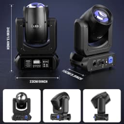 LeLeght 150W Moving Head LED DMX512 Spot Beam RGBW Wash GOBO 18 Prism Disco Stadium Party Light for Wedding Light Show Bar Club