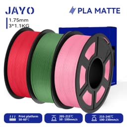 JAYO 3D Printer Filament PLA Matte 1.75MM Neatly Wound 3D Filament PLA 1.1KG Smooth Matte Finish 3D Printing Materials