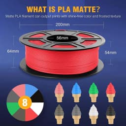 JAYO 3D Printer Filament PLA Matte 1.75MM Neatly Wound 3D Filament PLA 1.1KG Smooth Matte Finish 3D Printing Materials