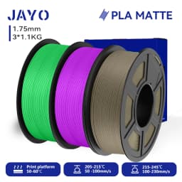 JAYO 3D Printer Filament PLA Matte 1.75MM Neatly Wound 3D Filament PLA 1.1KG Smooth Matte Finish 3D Printing Materials