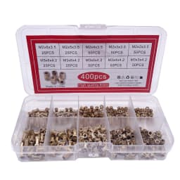 400pcs Injection Molding Knurl Insert Nut Embedded Nutsert Assortment Kit Set 10 Mix Size M2 M3  Solid Brass Copper