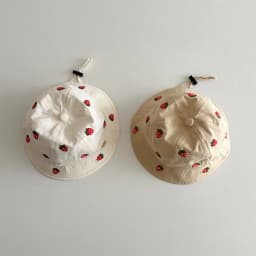 MILANCEL New Spring Baby Girls Hat 1-4T Sweet Embroidered Strawberry Kids Fisherman Hat Cute 6 Colors Children Sun Hat