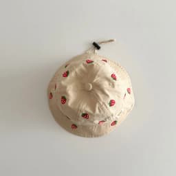 MILANCEL New Spring Baby Girls Hat 1-4T Sweet Embroidered Strawberry Kids Fisherman Hat Cute 6 Colors Children Sun Hat