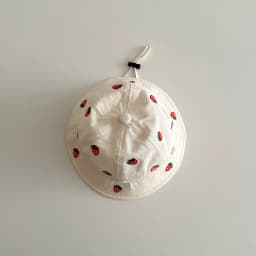 MILANCEL New Spring Baby Girls Hat 1-4T Sweet Embroidered Strawberry Kids Fisherman Hat Cute 6 Colors Children Sun Hat