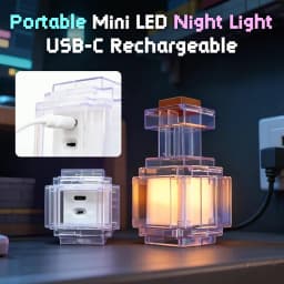 MC Game Potion Bottle Light Rechargeable Medicine Bottle LED Night Light Table Lamps 7 Colors Pixel Style for Kids Bedside Lamp