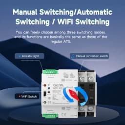 GEYA WIFI Smart ATS 2P 4P 230VAC Dual Power Automatic Transfer Switch Uninterrupted Remote Automatic Control Power Switcher Tuya