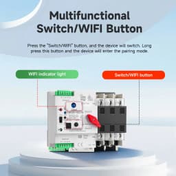 GEYA WIFI Smart ATS 2P 4P 230VAC Dual Power Automatic Transfer Switch Uninterrupted Remote Automatic Control Power Switcher Tuya