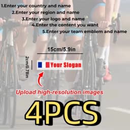 4PCS Custom Flag & Name Bicycle Stickers Waterproof High-quality for Bike Frame Top Tube Helmet Motorcycle and Skateboard Vinyl